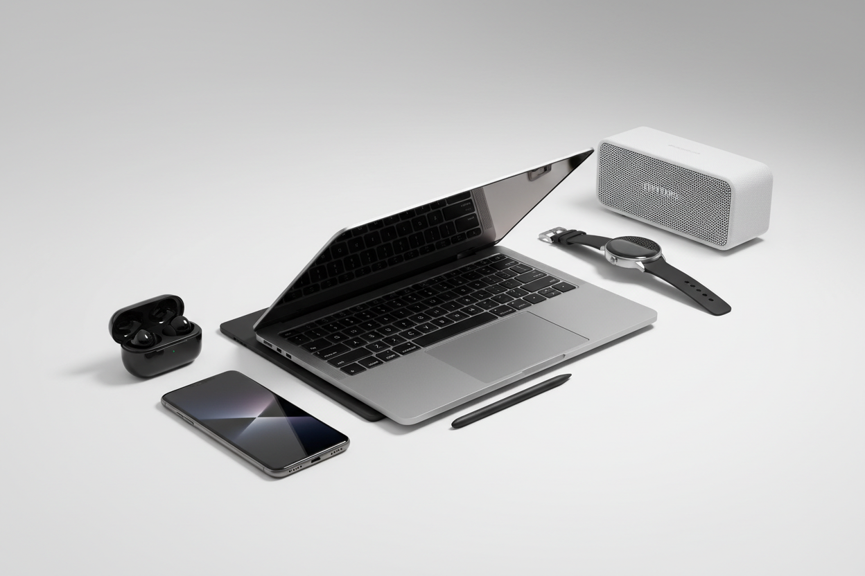 mulit-tech items that show that the store sells a varirity of tech items